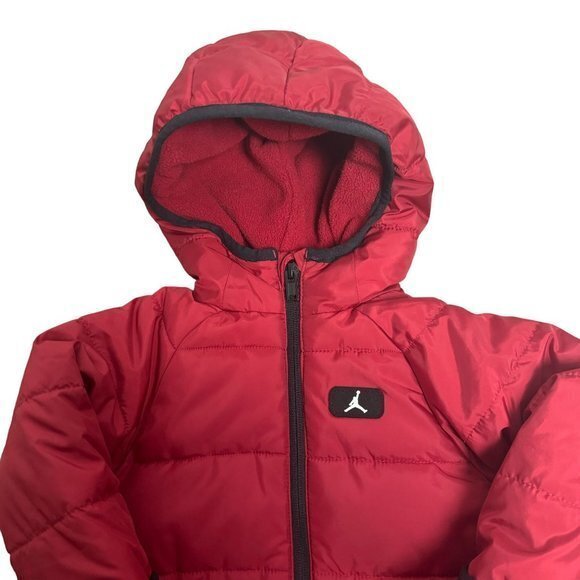 Jordan Infant Baby 9m Red Zip Front Jumpman Puffer Snowsuit 556578 - Picture 2 of 9